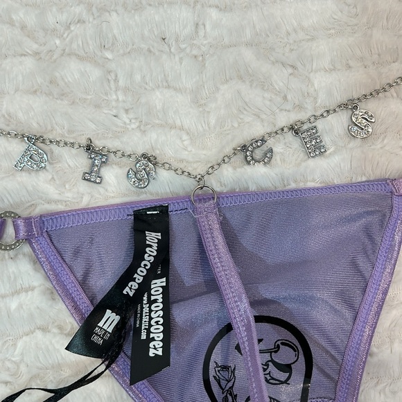 Dolls Kill horoscopes Zenned out metallic lilac Pisces charm thong medium new - Picture 2 of 6